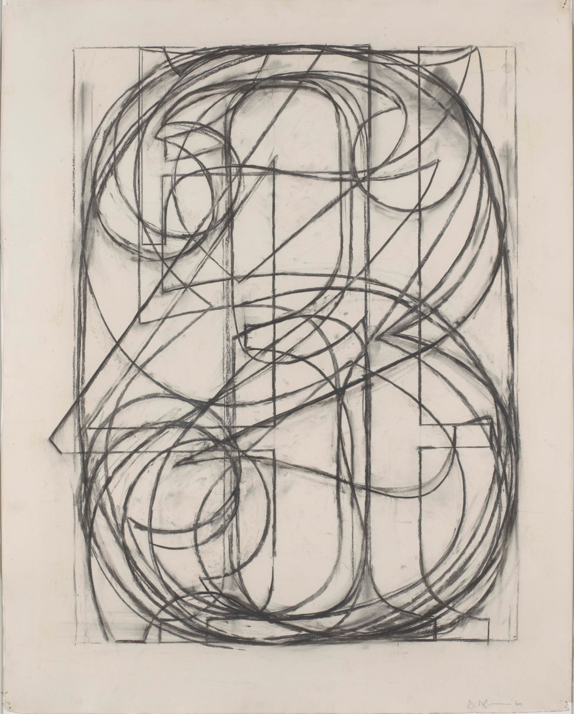 Jasper Johns, 0 Through 9, 1960. Charcoal on paper. 73 x 58cm. Collection of the artist