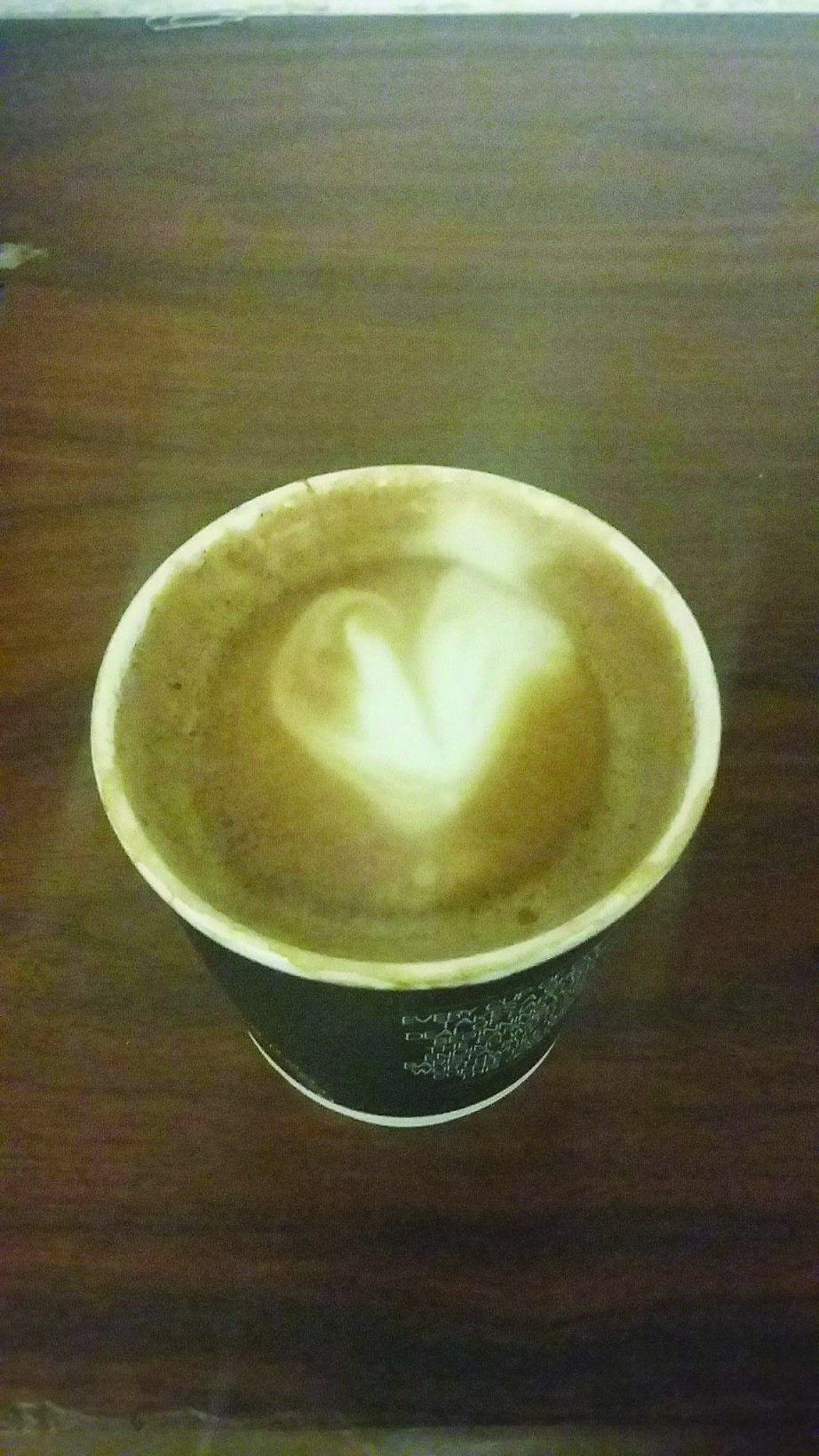 A nice bit of latte art –&nbsp;feel the love