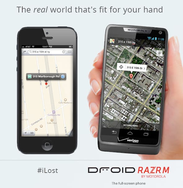 Motorola ad pokes fun at Apple Maps