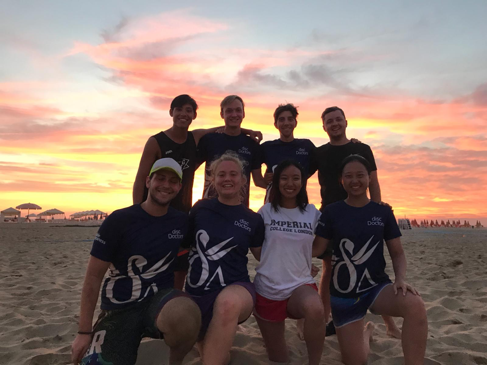 Ultimate frisbee fly out to Italy for an international beach tournament