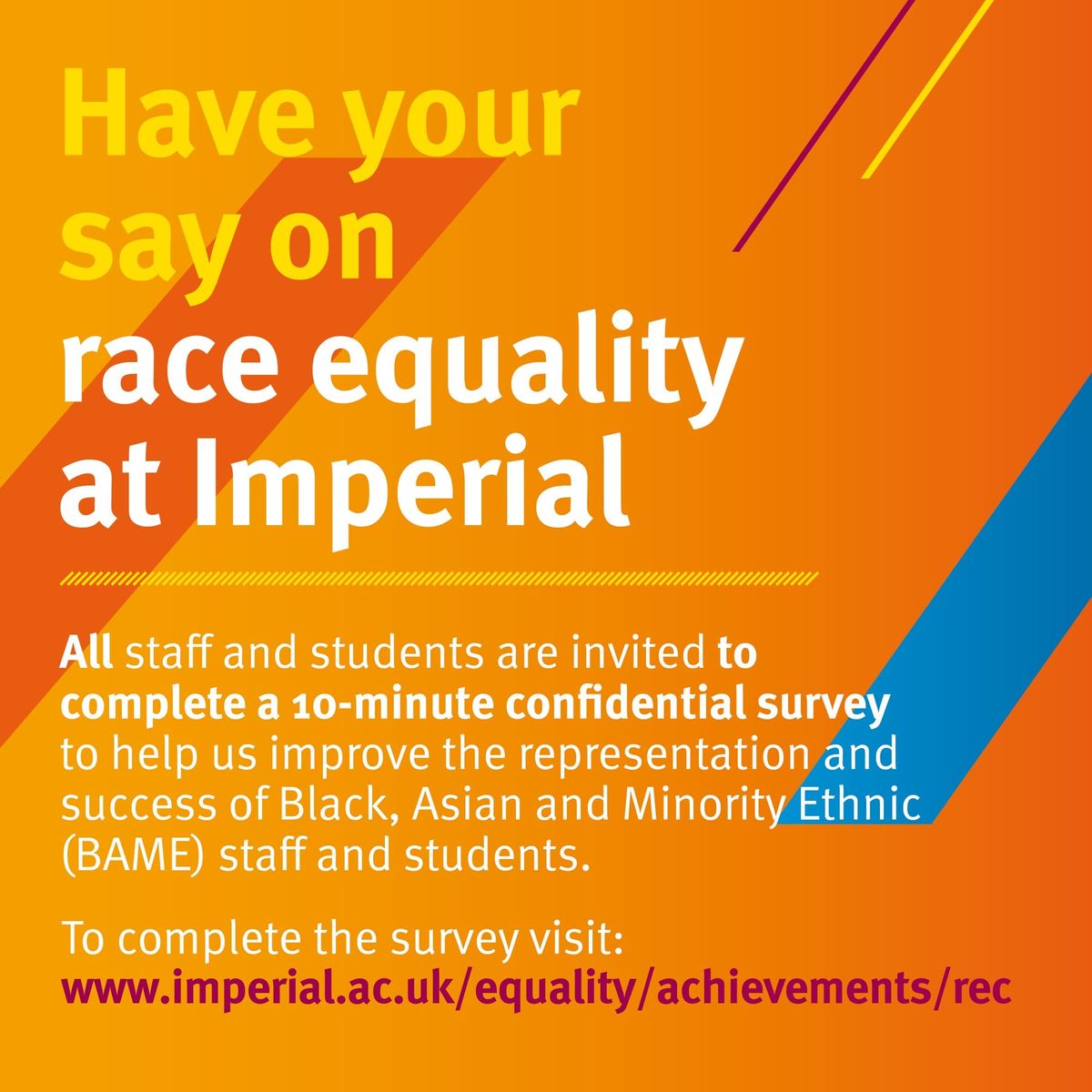 Imperial launches Race Equality Charter Survey