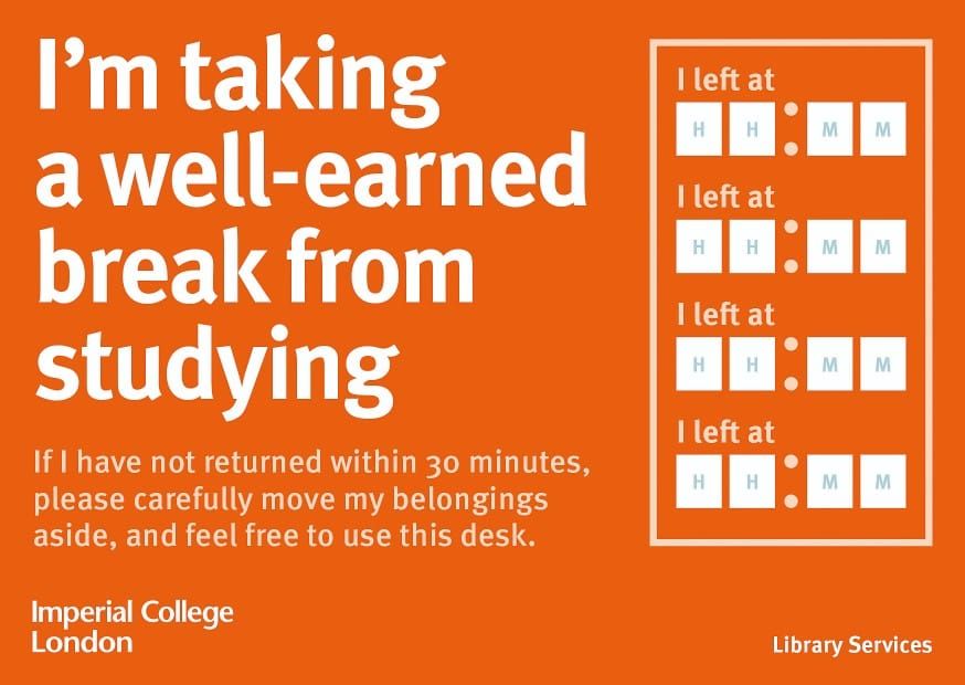 Library to pilot Study Break Card scheme
