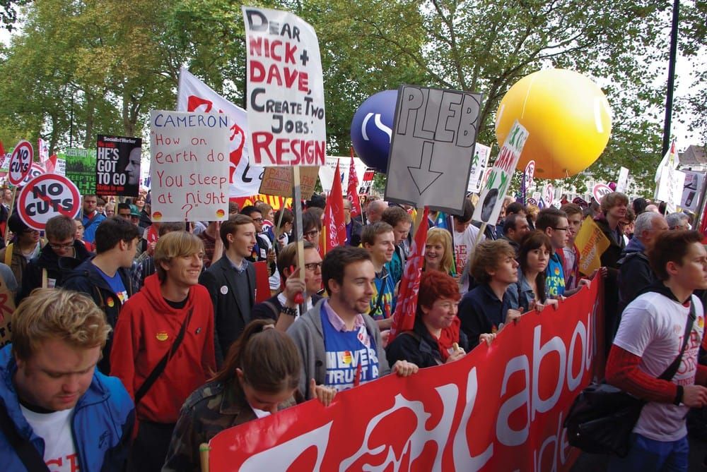 Trade Union Members March Against Austerity