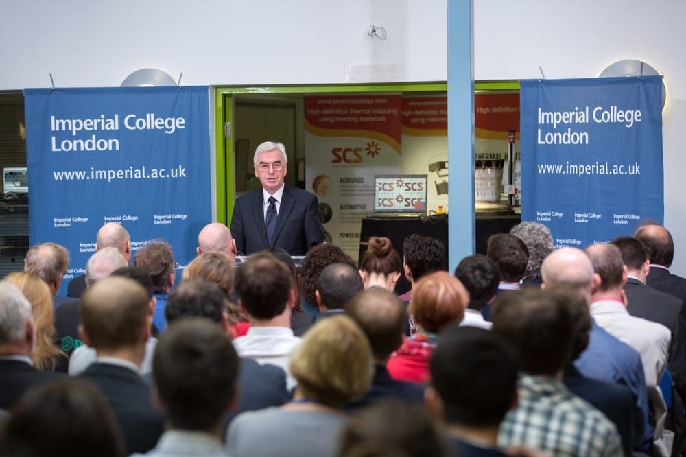 Shadow chancellor praises Imperial on visit