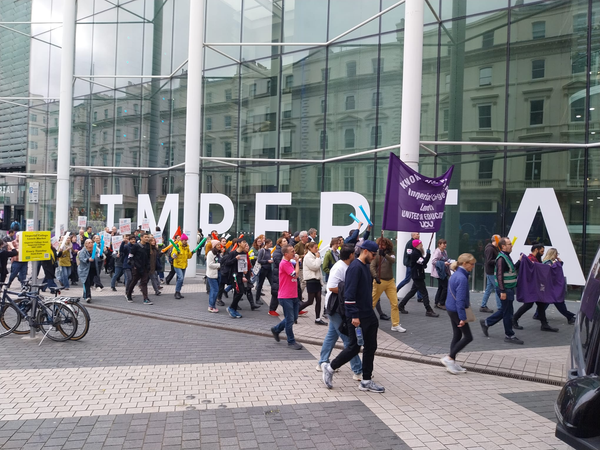 Picket lines and marches mark the first two days of industrial action