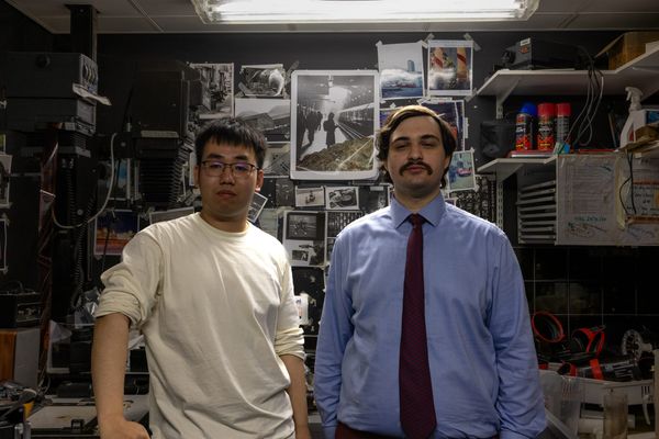 Inside the darkroom in Beit Quad basement