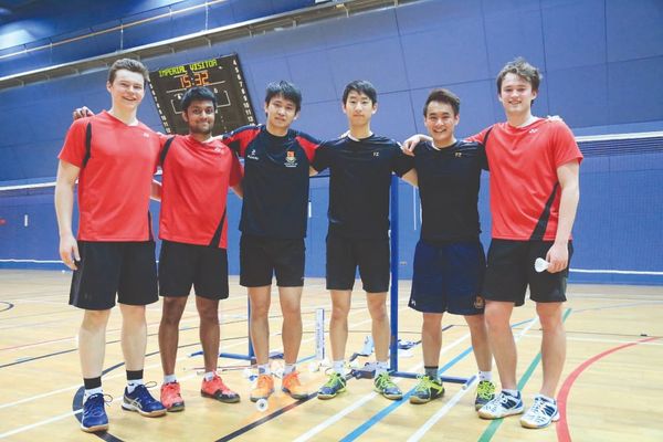 IC badminton men’s 2nd team celebrate promotion by maintaining perfect run
