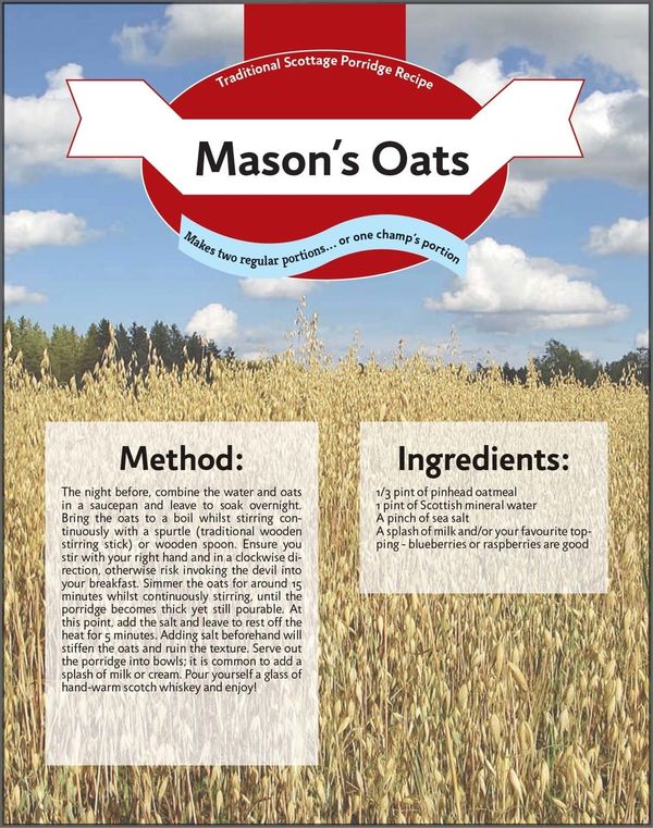 Porridgeing for oats