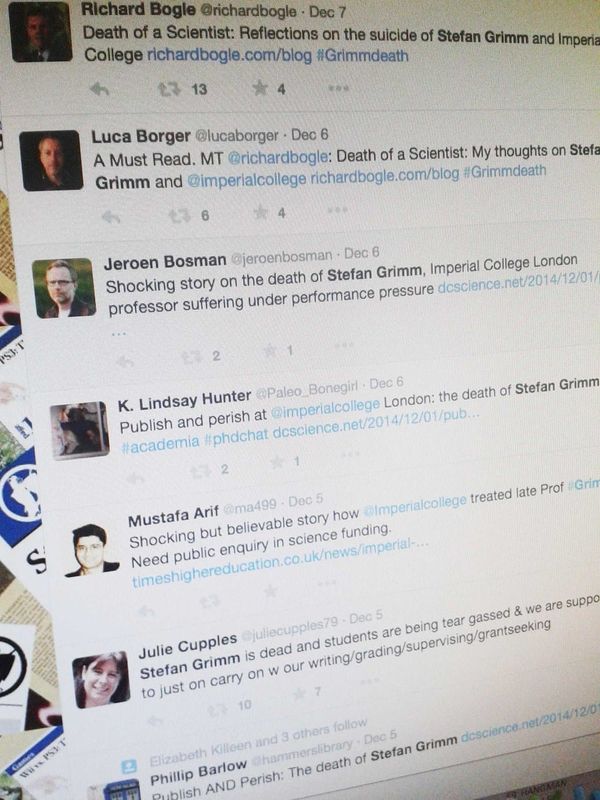 Death of Professor Grimm: the world reacts