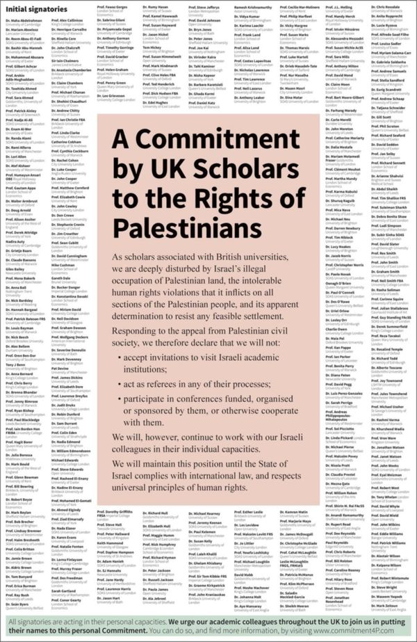 Several Imperial academics to boycott Israeli universities