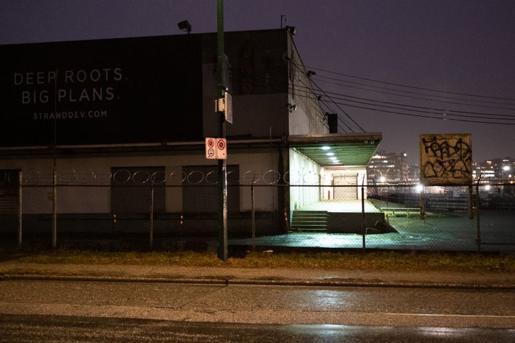 Looking south across Prior Street and the rail yards; Strathcona, Vancouver