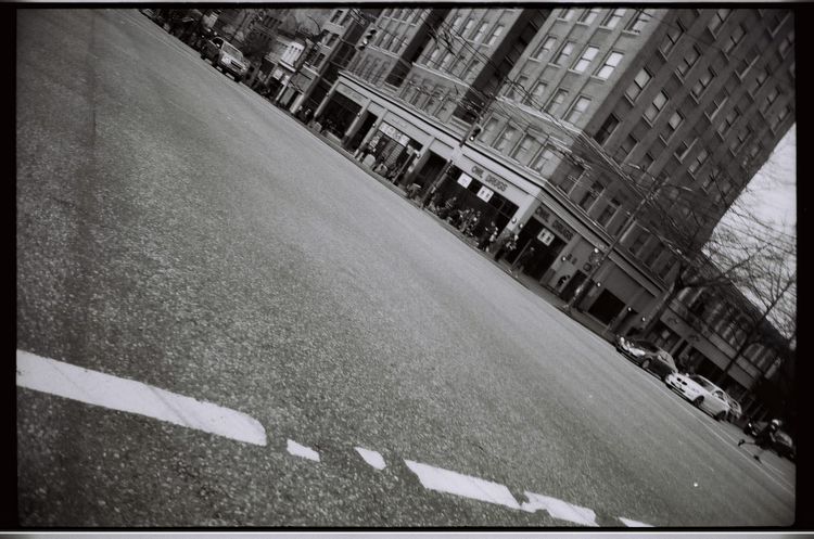 Main Street and East Hastings Street, looking northwest; Downtown Eastside, Vancouver