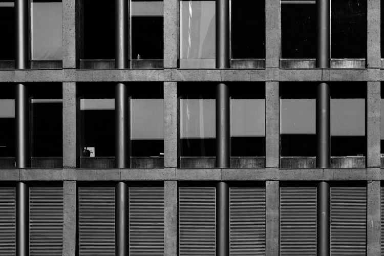 Façade of a black tower.