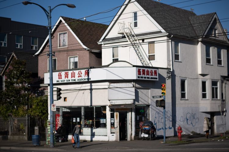 Winter morning; East Hastings Street, Vancouver