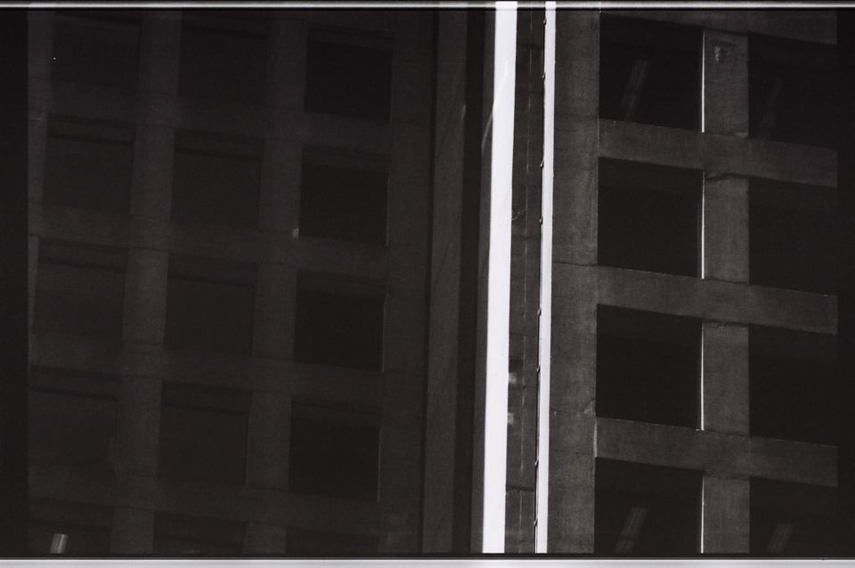 Crossing a street, I looked up