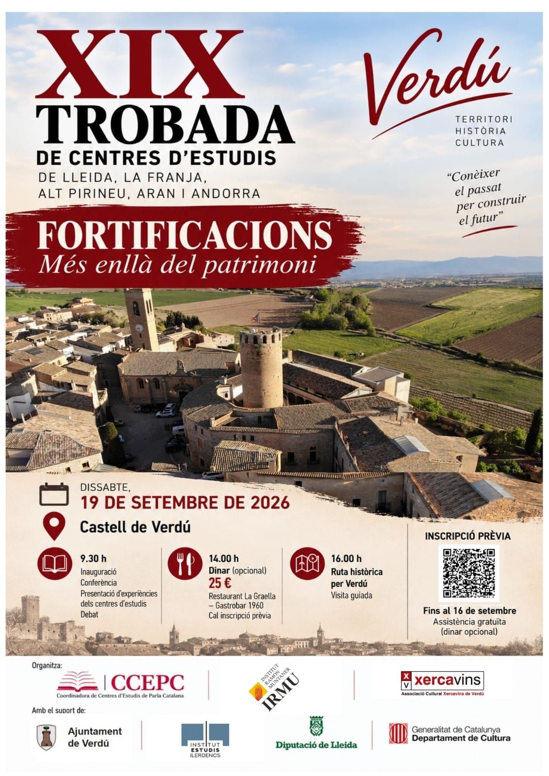 XIX Trobada de Centres d’Estudis a Verdú: -Fortificacions. Més enllà del patrimoni-