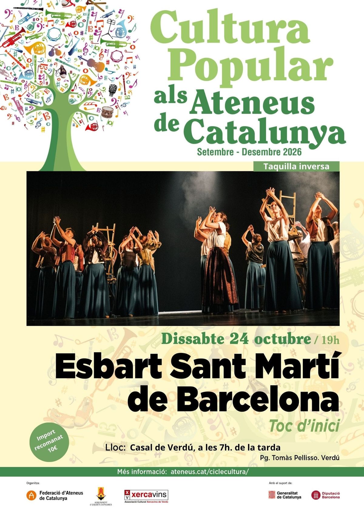 L’Esbart Sant Martí de Barcelona porta Toc d’inici al Casal de Verdú