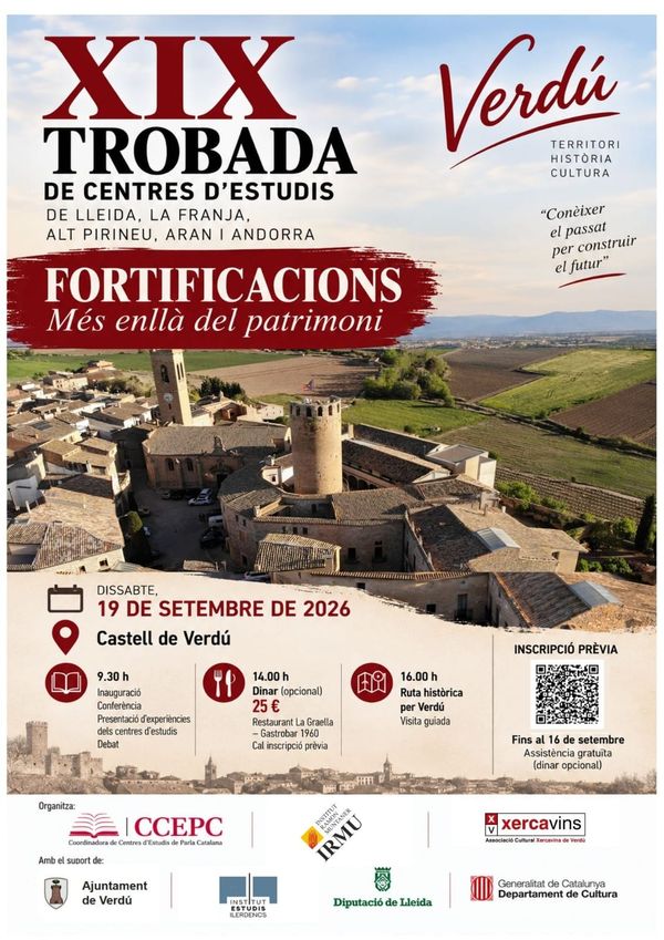 XIX Trobada de Centres d’Estudis a Verdú: -Fortificacions. Més enllà del patrimoni-
