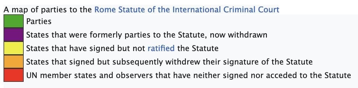 ICC signatories map legend