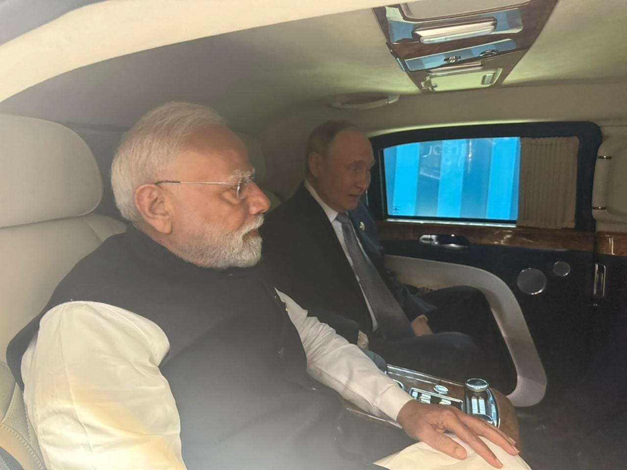 Modi and Putin ride in limo together