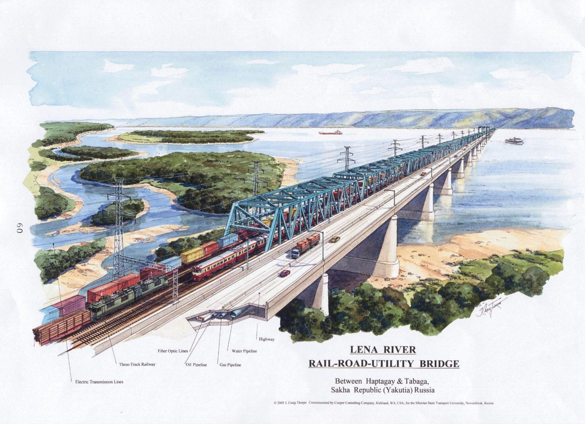 Proposed Lena River Rail-road-utility bridge