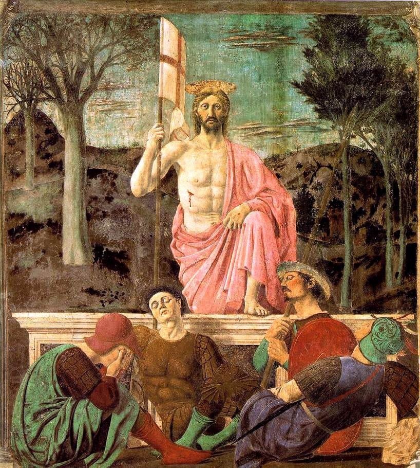 The cultural environment in which Cusa lived and worked included the flourishing of such artists as Piero della Francesca, who was in Florence after 1439. Here, his “The Resurrection of Christ”