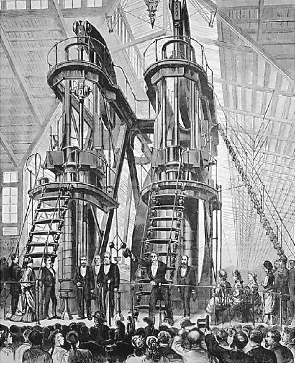 LaRouche asserts that the Great Industrial Revolution of the 19th Century began in the United States. Shown here, the Corliss Engine at the 1876 Centennial in Philadelphia.
