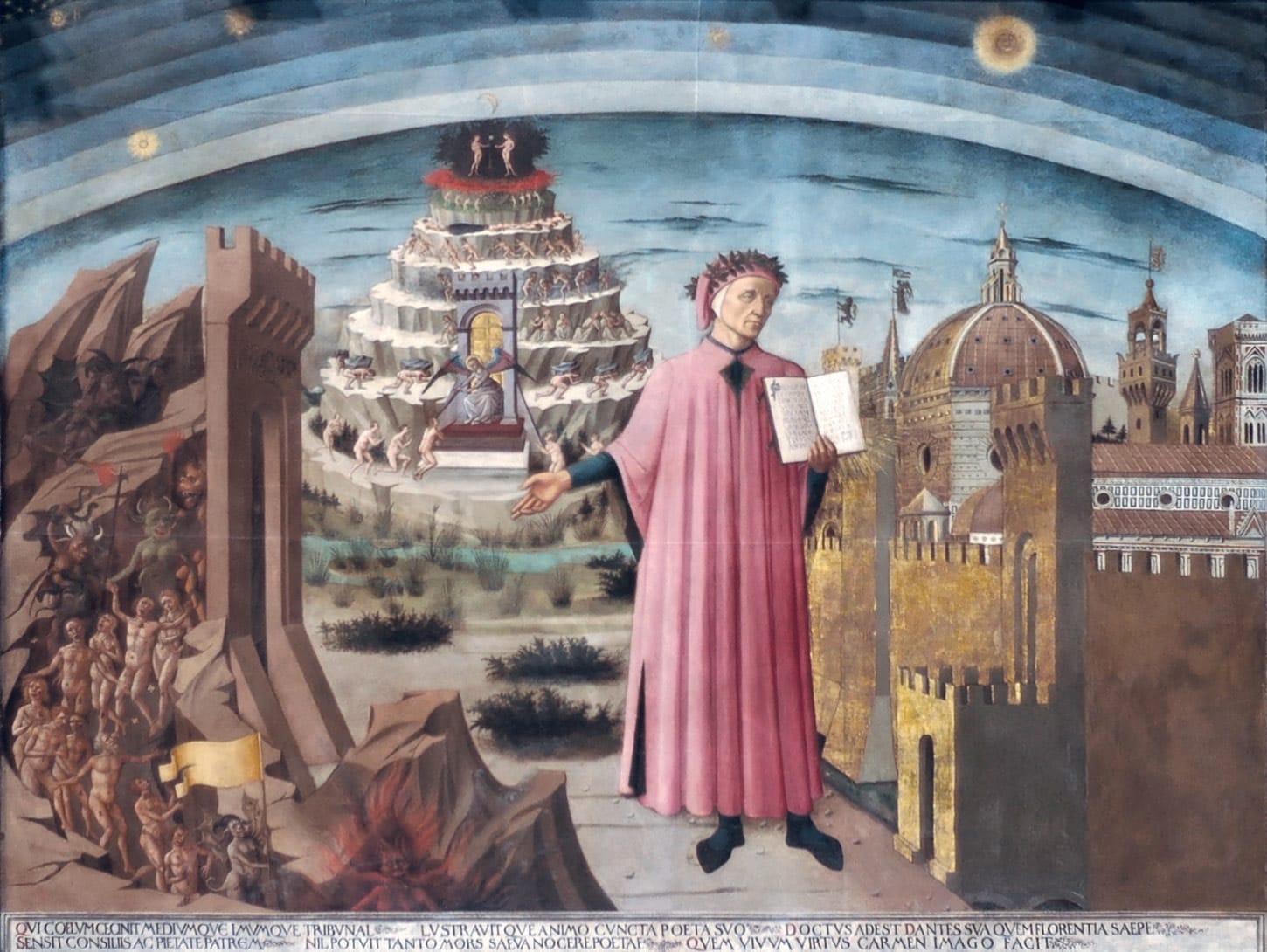 Dante and the Three Kingdoms fresco