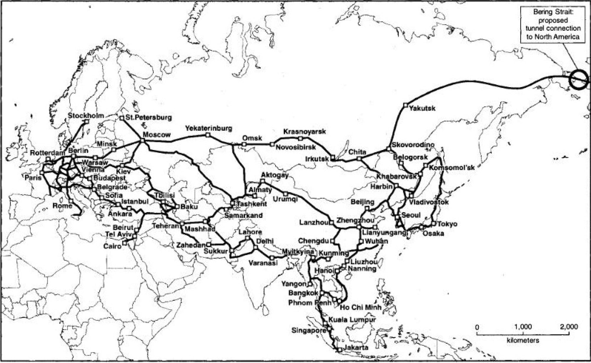 Future routes of the Eurasian Land-Bridge