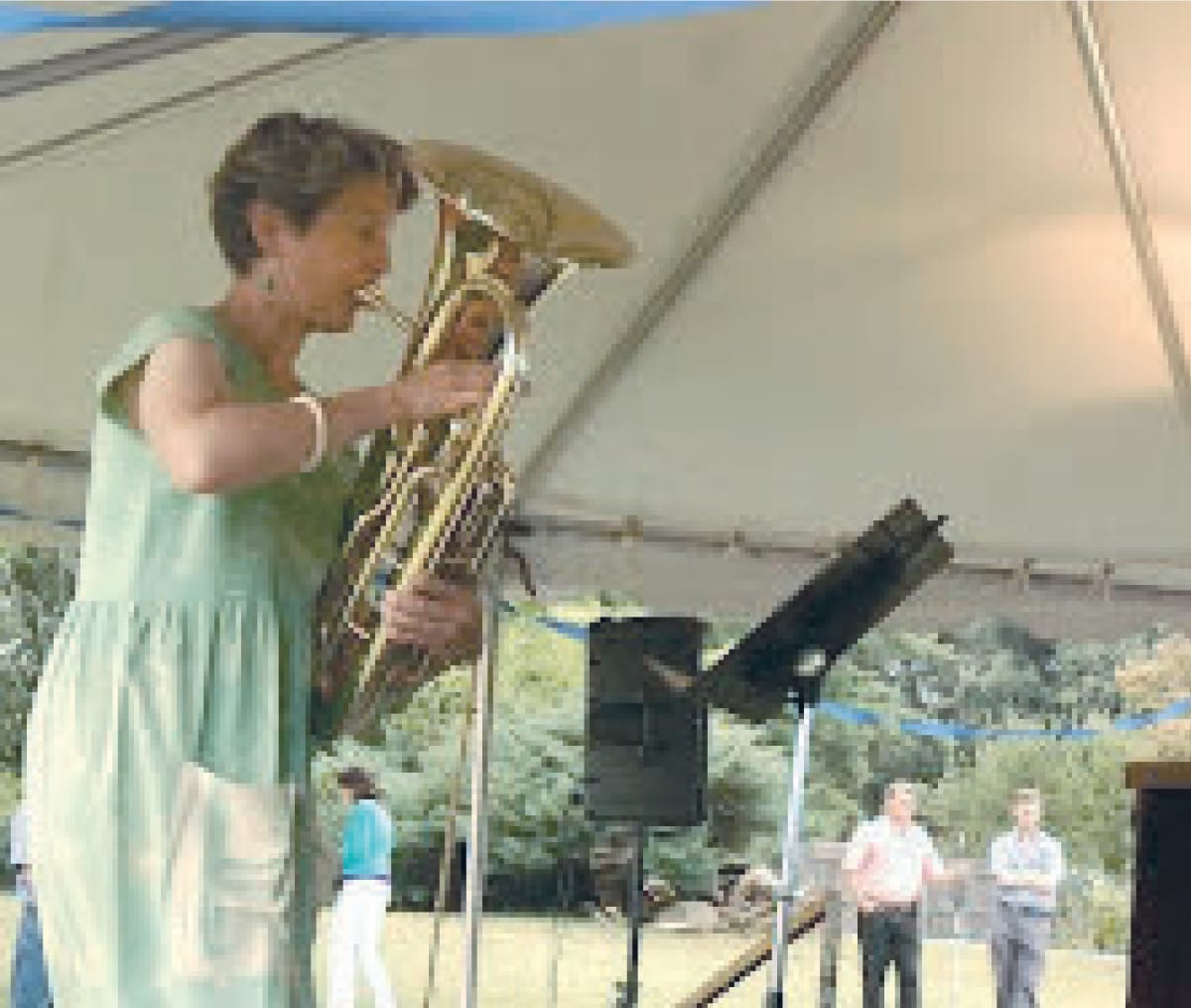 Diane Sare plays the baritone horn