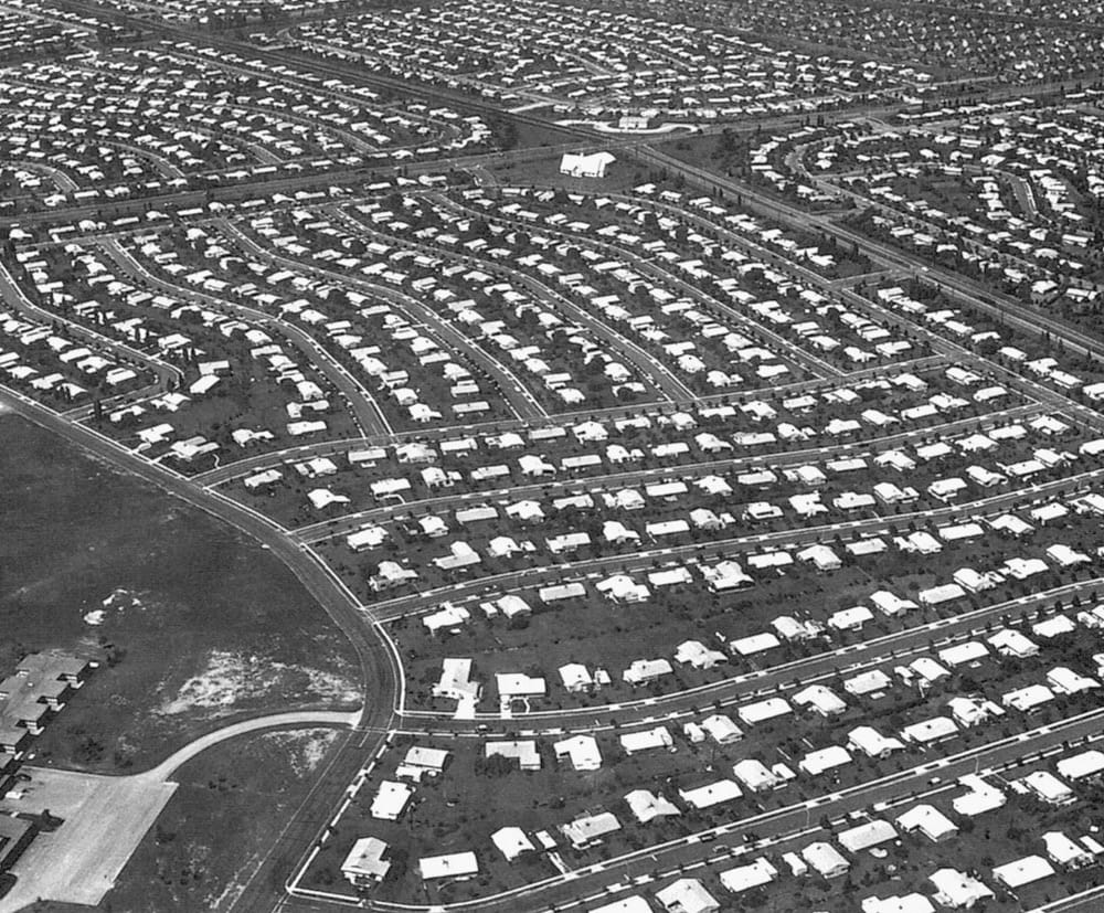 Aerial view of Levittown, Pennsylvania