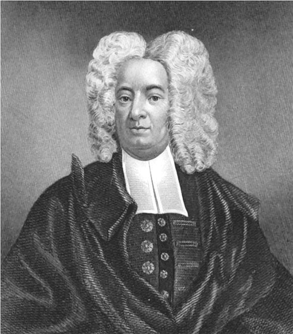 Mezzotint portrait of Cotton Mather (1663-1728) by Peter Pelham, circa 1700.