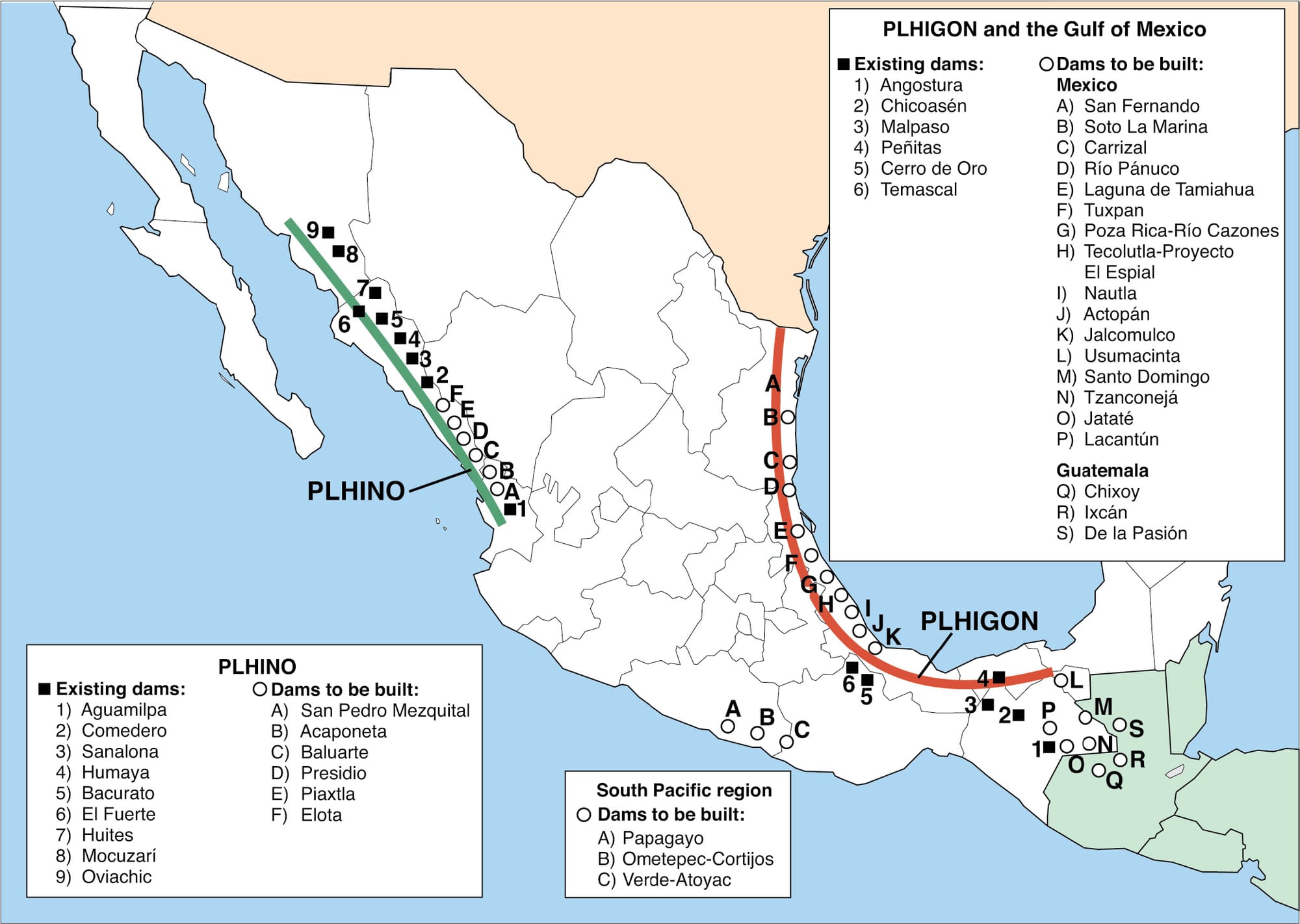 PLHINO and PLHIGON water conveyance projects for Mexico.