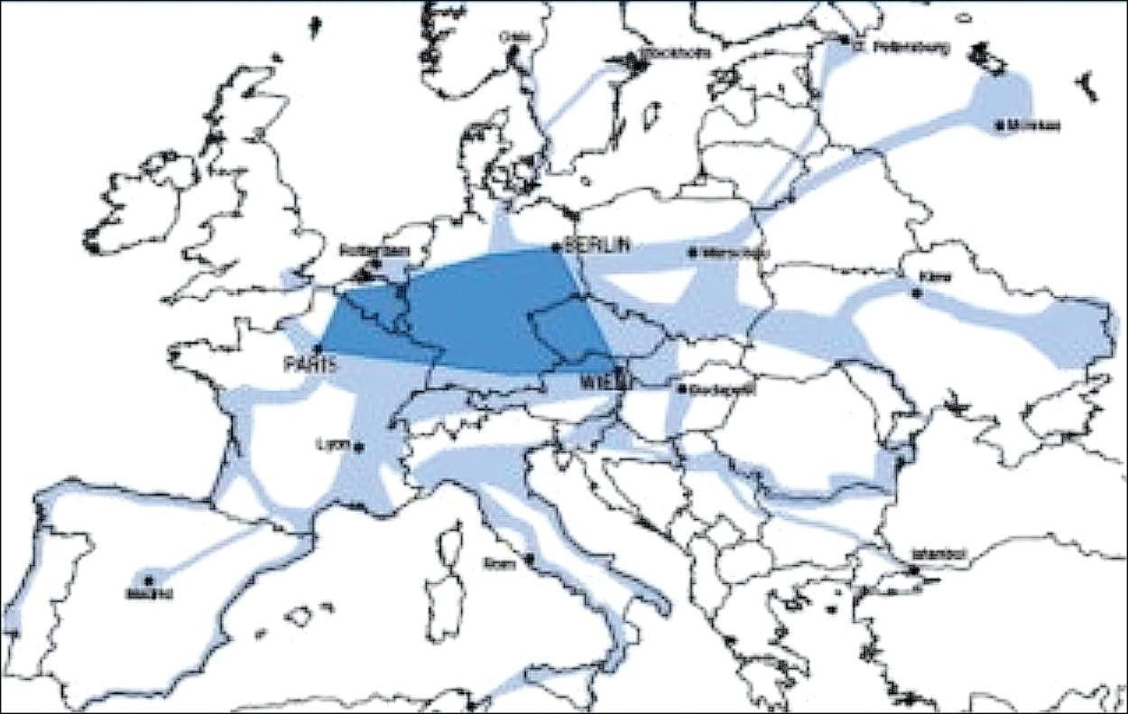 LaRouche's European Productive Triangle map