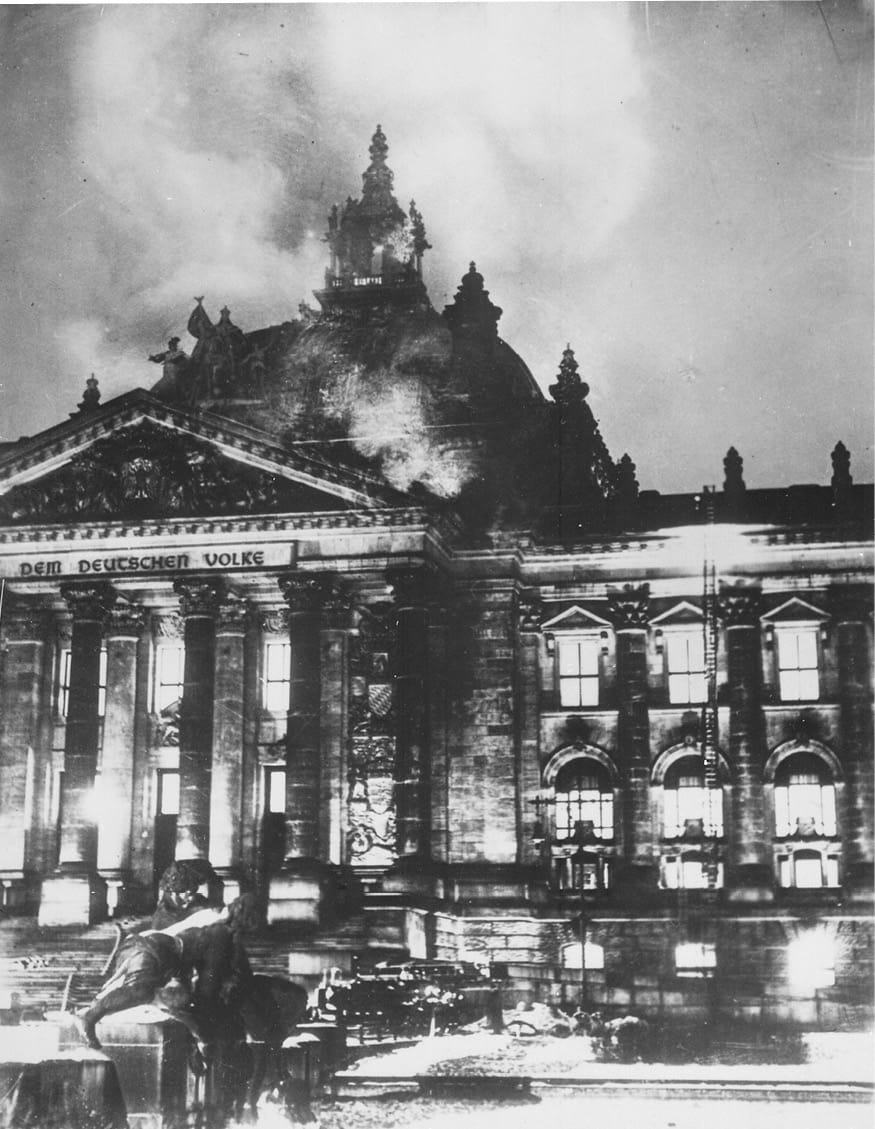 The Reichstag Fire set on the night of Feb. 27, 1933, as part of Hitler’s dictatorial coup.