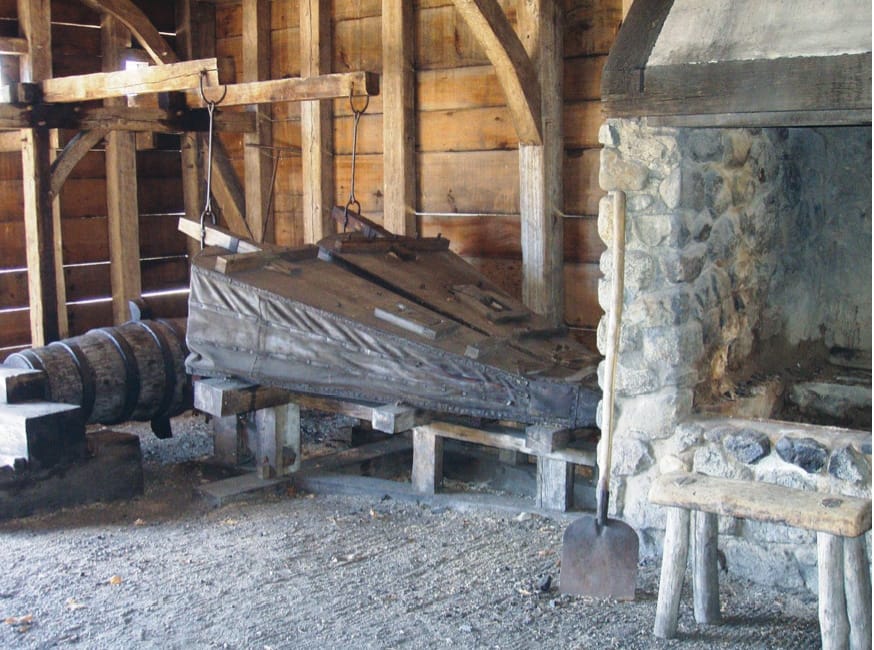 Interior of the reconstructed forge at Saugus, Massachusetts
