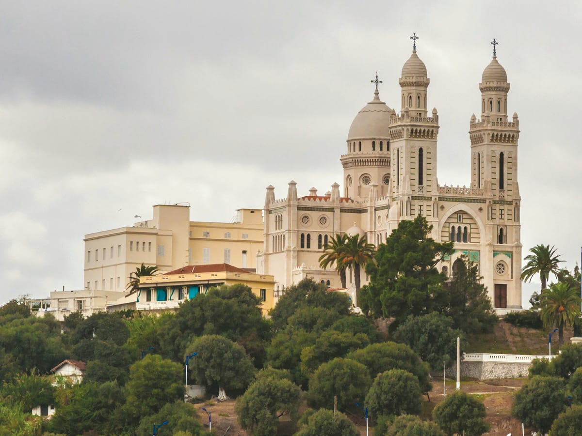 Saint Augustine served as Bishop of Hippo Regius, which was located in today’s city of Annaba, Algeria. Shown here, the Basilica of Saint Augustine in Annaba.