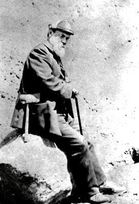 “As the great V.I. Vernadsky emphasized, for example, the power of man to use scientific progress to make cumulative, beneficial changes in the Biosphere, of farming and other types which are not possible for any other form of life, points to a special faculty in man which many have identified … as the most essential, spiritual quality of the human being.” Shown here is V.I.Vernadsky on an expedition in the 1910s.