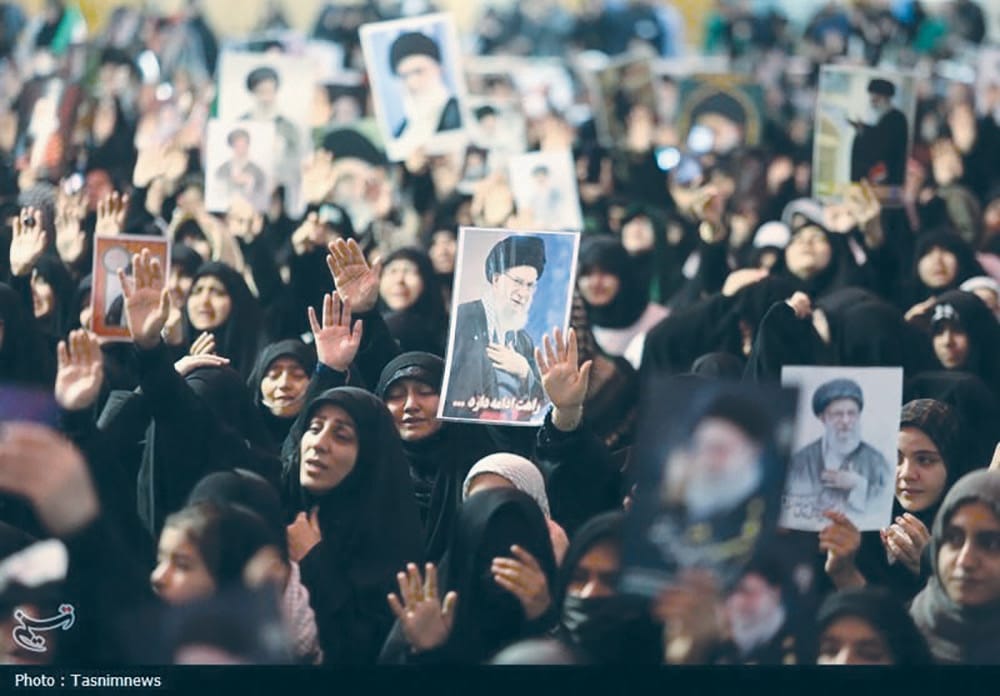 A vigil in Tehran, attended by thousands, for Iran’s assassinated Supreme Leader Ayatollah Ali Khamenei.