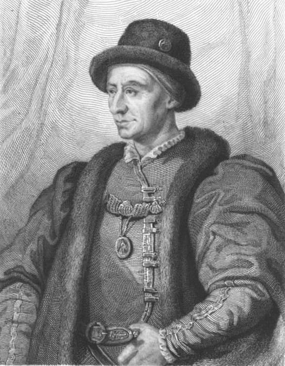19th-Century steel engraving of King Louis XI of France, who reigned from 1461 to 1483.