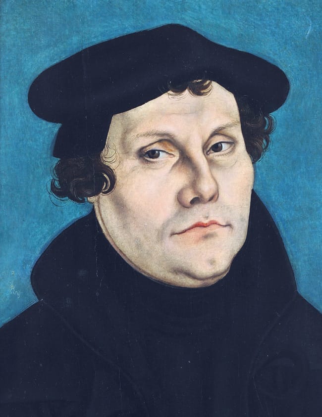 Portrait of Martin Luther by Lucas Cranach the Elder, 1528.