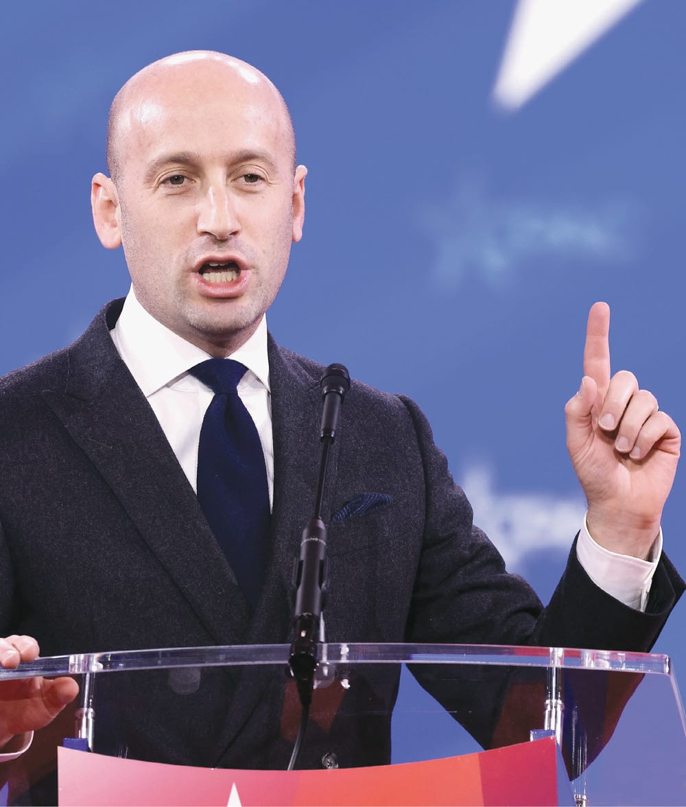 White House Deputy Chief of Staff for Policy Stephen Miller looking as crazy as he sounds.