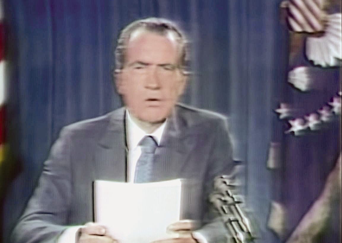 LaRouche: “What Nixon set into motion in August 1971, the so-called floating exchange rate system, and measures taken by Carter afterward, have been the biggest catastrophe the United States has faced economically in the 20th Century—it was a mistake!” Shown here is President Nixon on national television announcing the end of the Bretton Woods system, August 15, 1971.