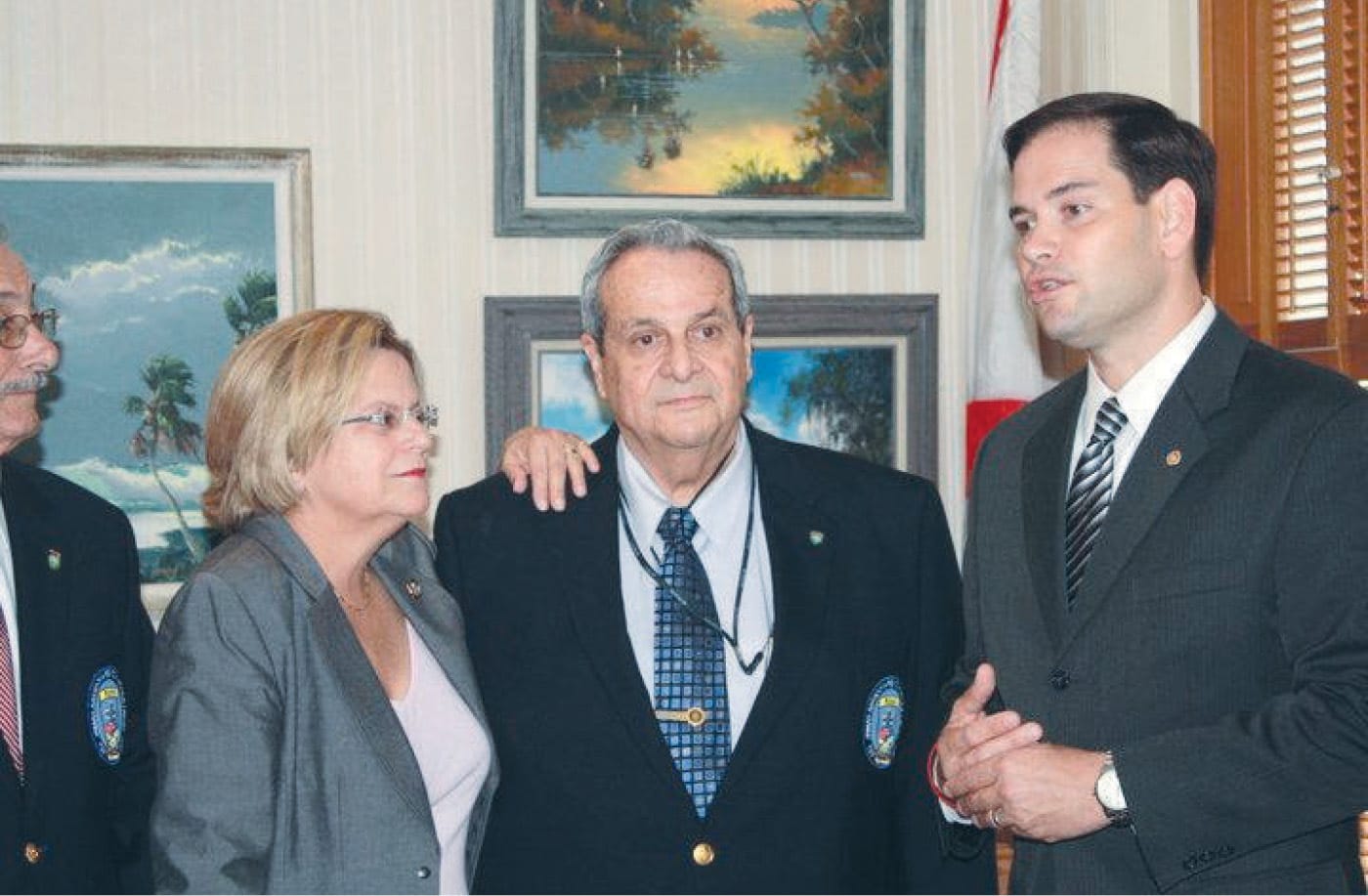 Sen. Marco Rubio, with U.S. Rep. Ileana Ros-Lehtinen, addresses the Bay of Pigs veterans. In 2011, the 50th anniversary of the Bay of Pigs Invasion, Ros-Lehtinen sponsored a resolution honoring its participants’ service to the Deep State.