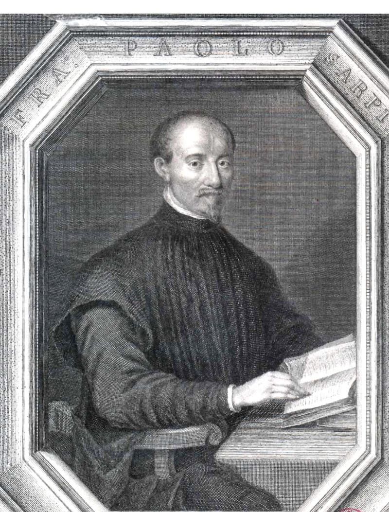 Paolo Sarpi, engraved by George Vertue, from Pierre François le Courayer’s Histoire du Concile de Trente, 1736.