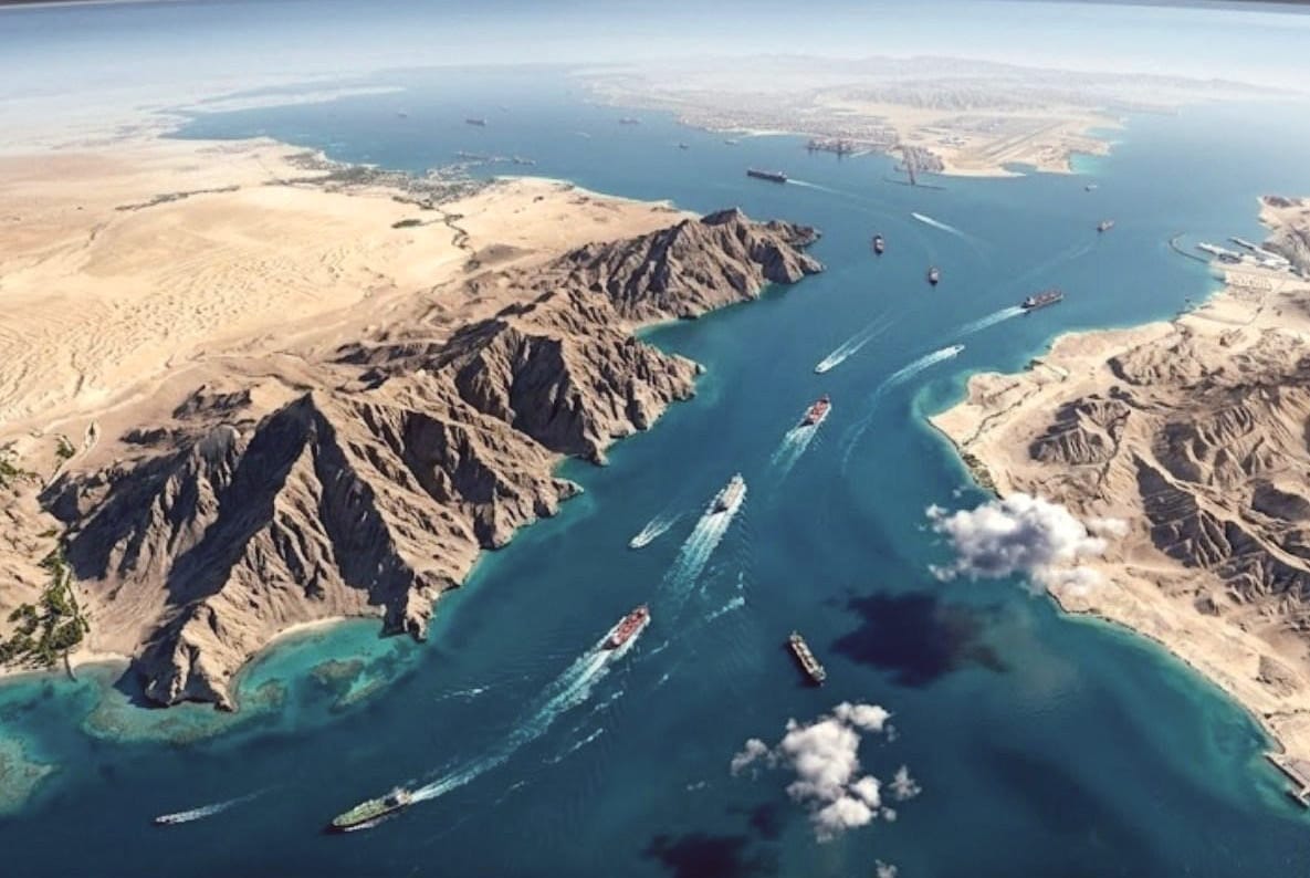 Strait of Hormuz in the Persian Gulf. Iran is interdicting any hostile ship attempting passage through the Strait.