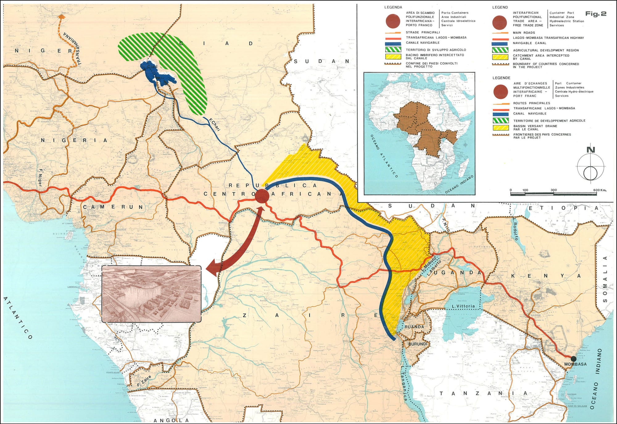 Map of the proposed Transaqua project