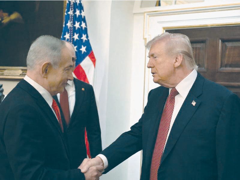 Israeli Prime Minister Benjamin Netanyahu with U.S. President Donald Trump at the White House, Feb. 11, 2026.