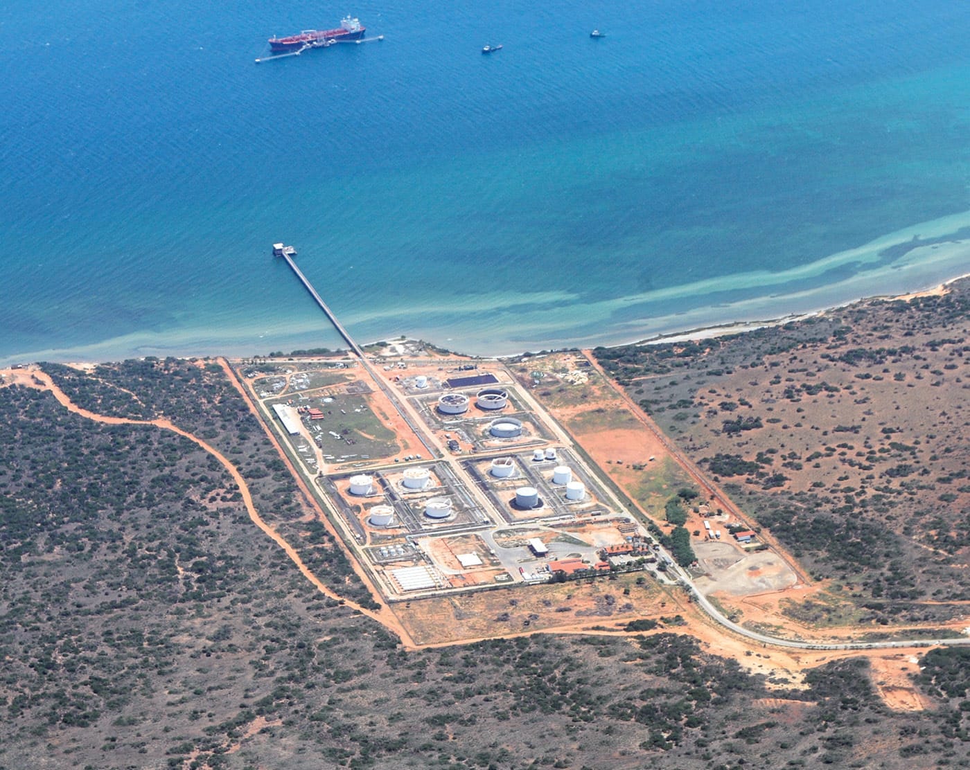 State-owned PDVSA (Petróleos de Venezuela S.A.) gas facilities in the Nueva Esparta state of northeastern Venezuela.