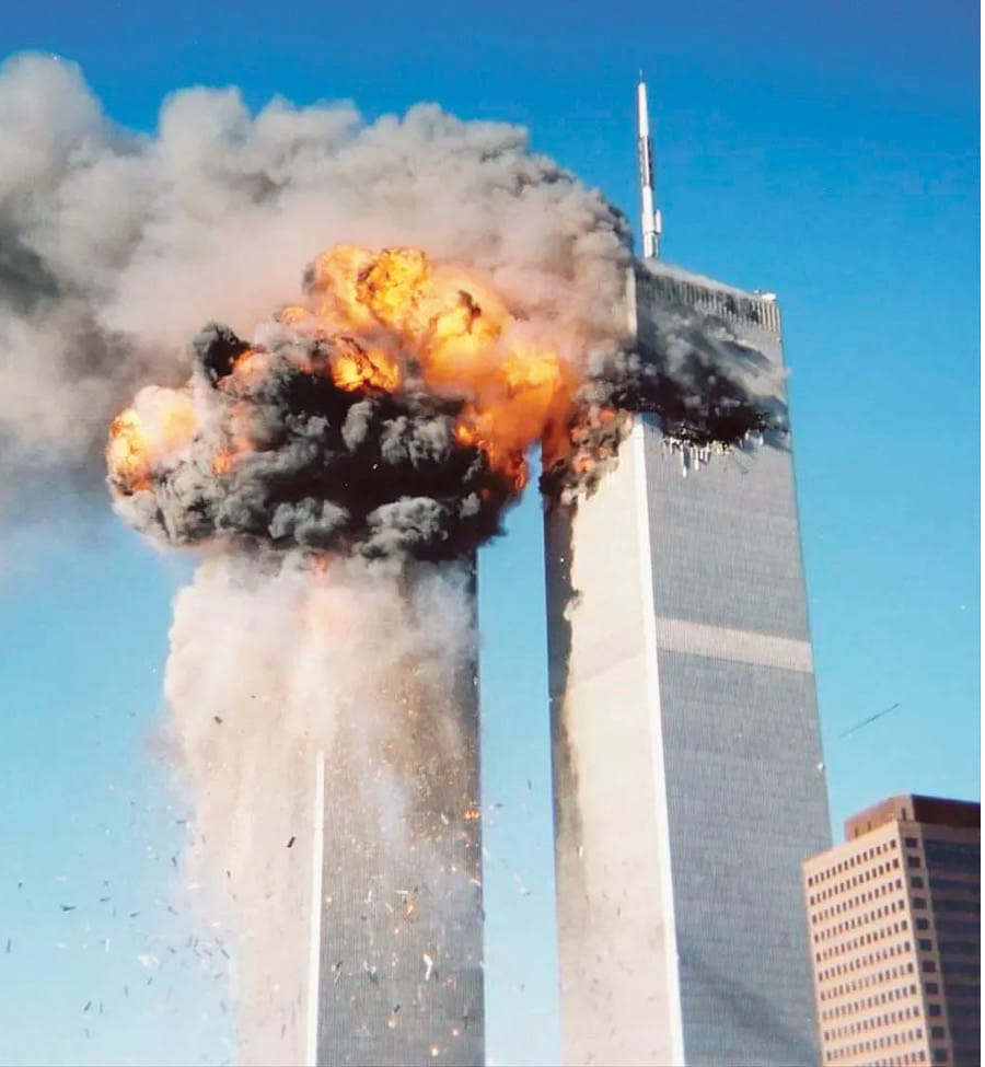 In his interview with EIR, LaRouche asserts that “what has happened to the United States is… it came under attack by a mysterious force, which I know is some kind of rogue operation inside the security screen of the United States,” and goes on to describe the impossibility of some outside force being responsible for the attack. Shown here is the explosion following the plane impact on the South Tower (WTC-2) of the World Trade Center.